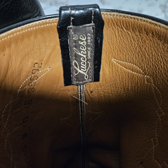 Lucchese Vintage Pull on Cowboy boots mens size 10 - black - Picture 8 of 9